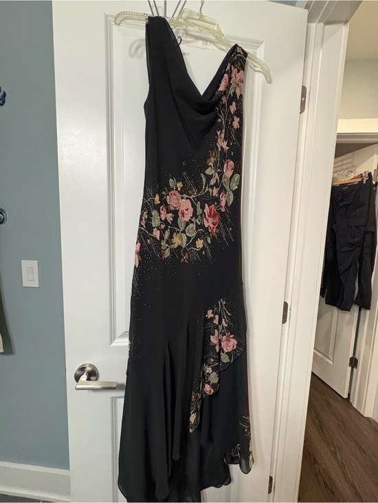 Alex Evenings Dresses & Skirts - Alex Evenings Black One-Shoulder Floral Midi Dress